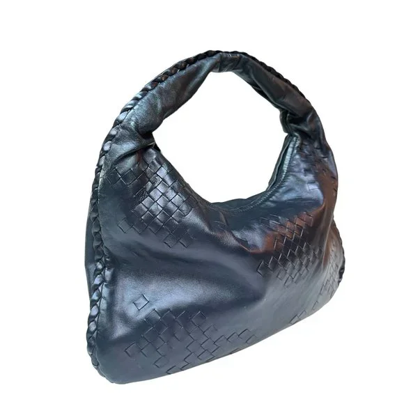 Bottega Veneta Navy Leather Hobo Bag - Picture 2 of 11